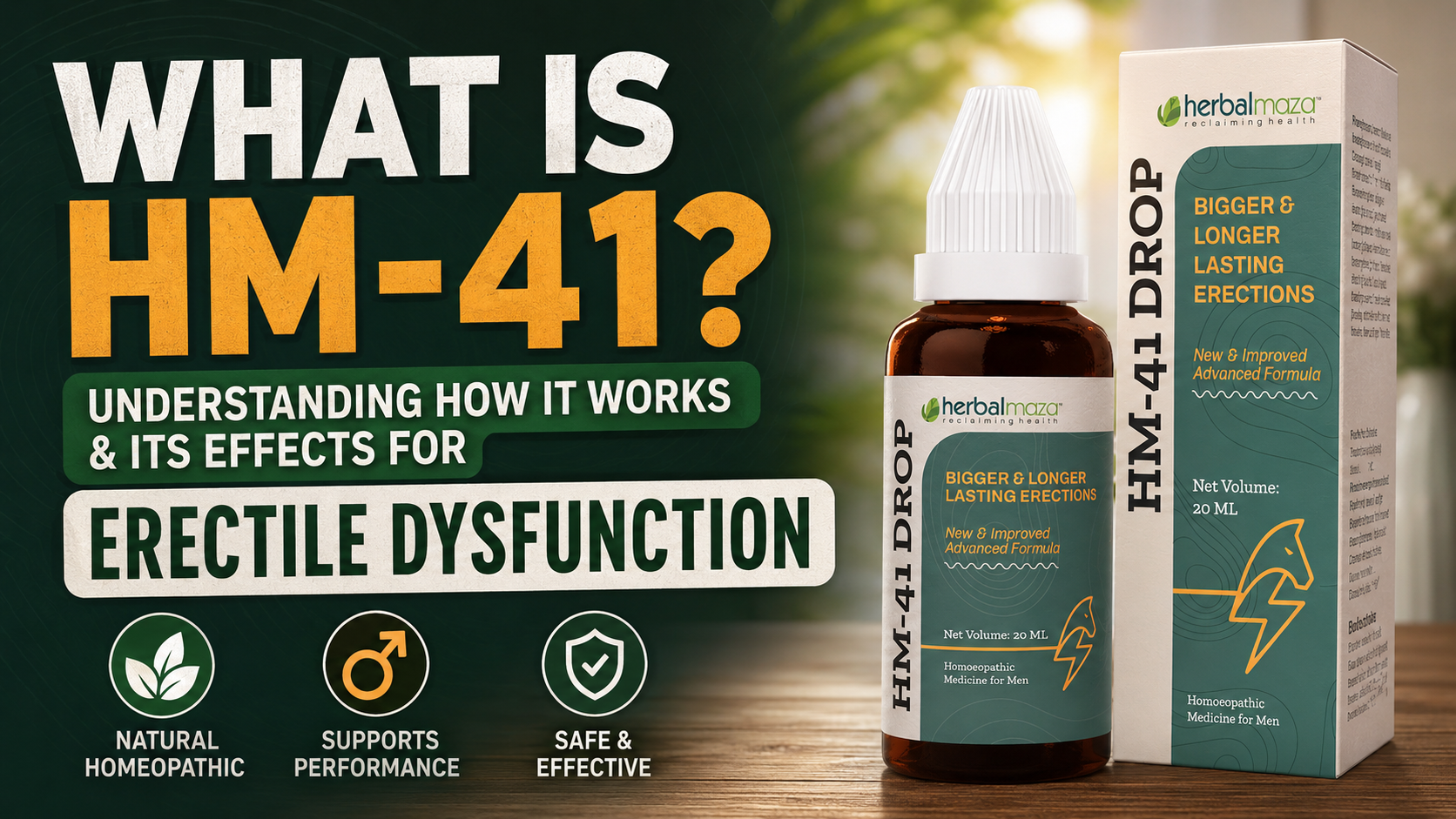 HM-41 Homeopathic Drops: A Natural Approach to Erectile Dysfunction in Men