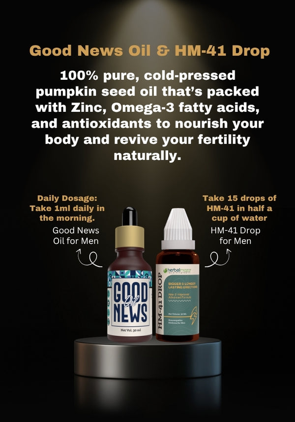 HM-41 + Good News Oil™ – Natural Men’s Fertility Booster Pack