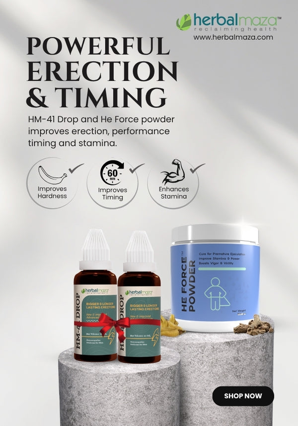 HM-41 Drops + He-Force Powder Combo for Male Vitality (Pack of 2)