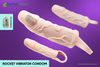 Rocket Vibrater Condom ,  6.29 INCH VIBRATING PENIS EXTENSION EXTENDER COCK SLEEVE GIRTH ENHANCER FOR MEN